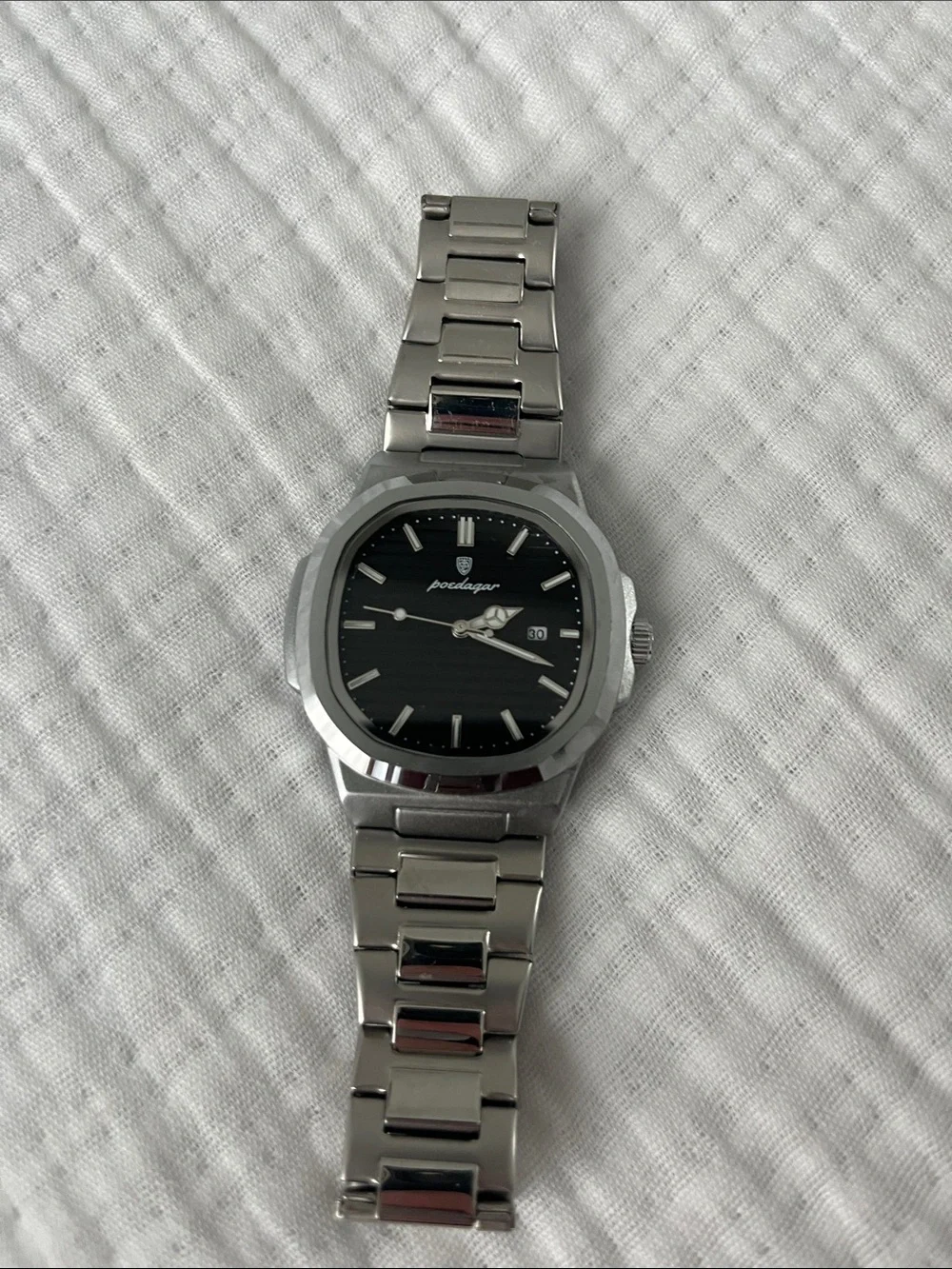 Prologue Silver Stainless Steel Watch with Black Dial